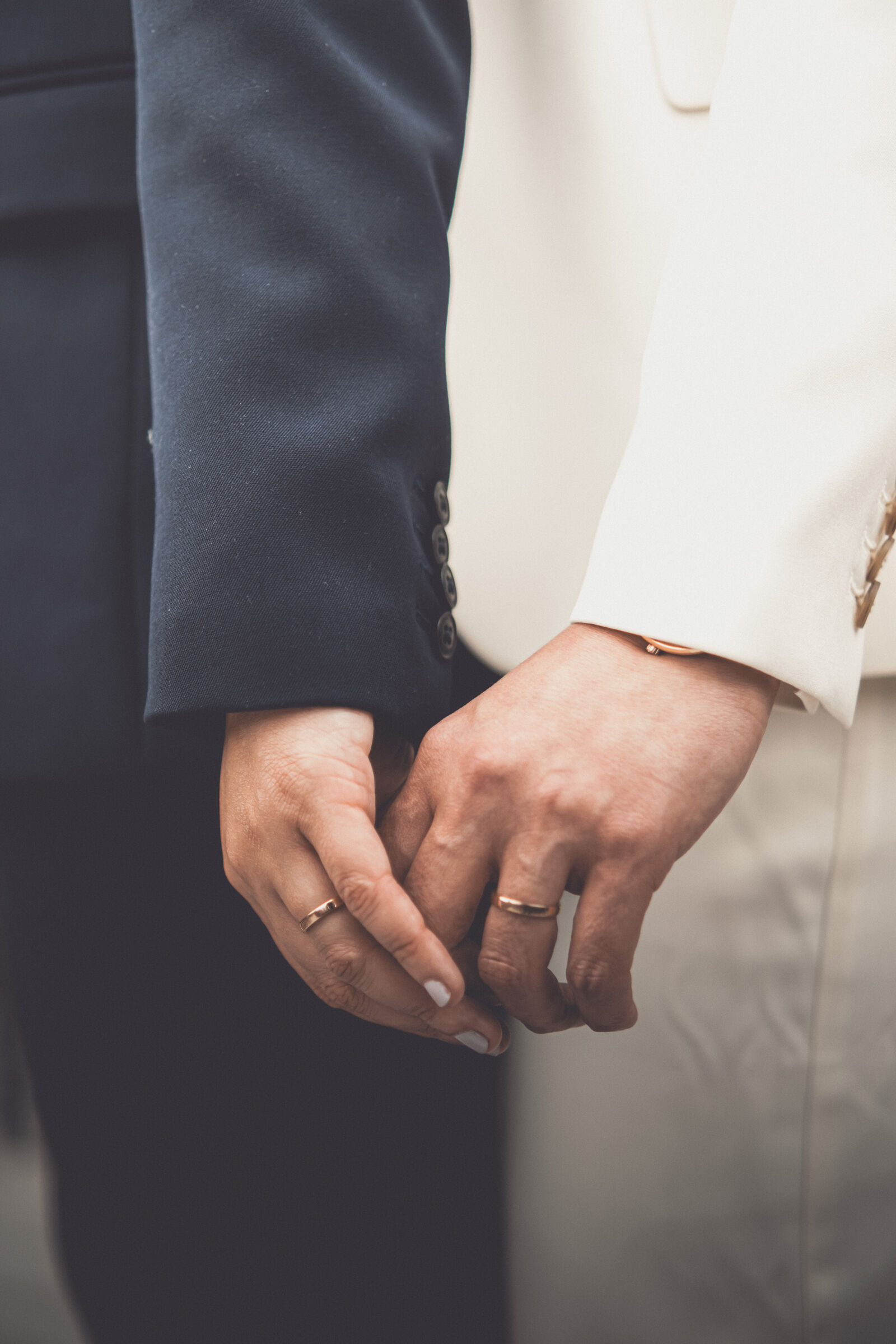 Wedding rings on hands