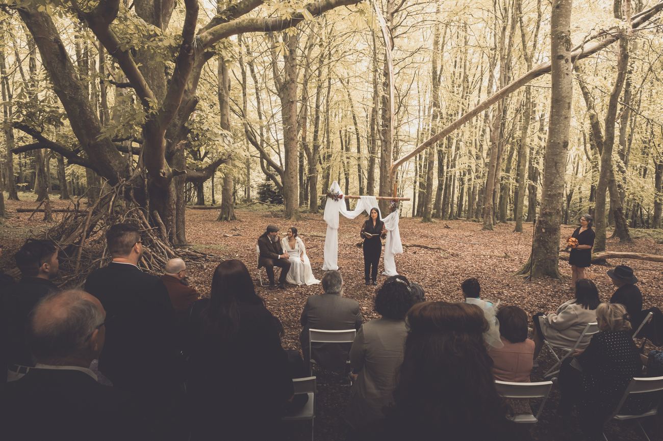 Woodland ceremony wide